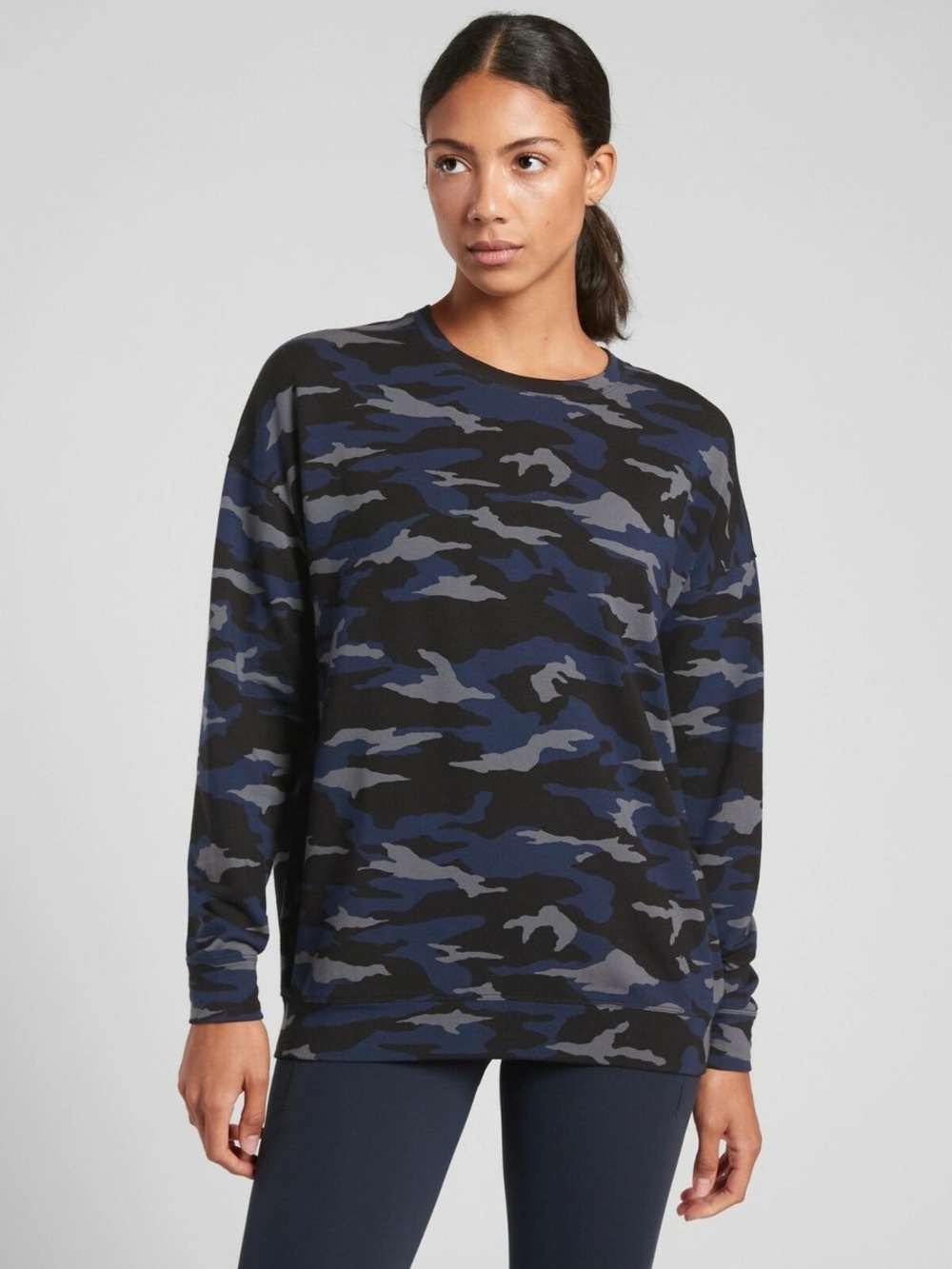 Athleta Studio to Street Camo Sweatshirt